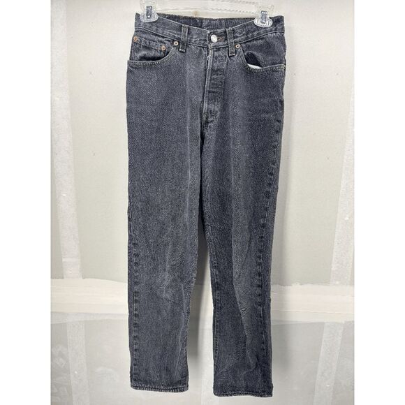 Vintage Women’s Levi’s 501 Denim Black Jeans 13501-0658 USA Made 90s Sz 27x27 - Picture 1 of 11